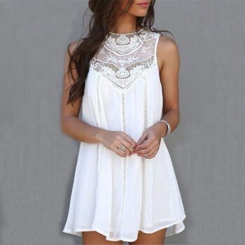 Women’s Lace Sleeveless Mini Dress Lace Dresses Party Dresses cb5feb1b7314637725a2e7: white