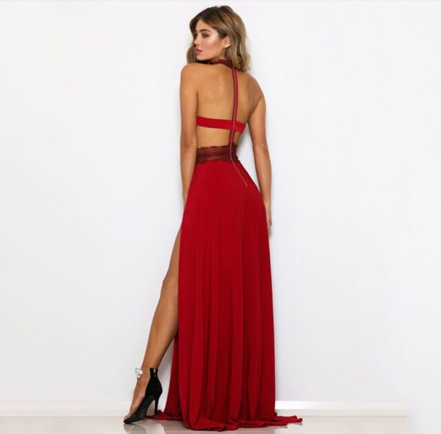 Women’s Floral Lace Evening Dress Evening Dresses Lace Dresses cb5feb1b7314637725a2e7: black|Red