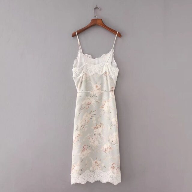 Women’s Elegant Sleeveless Dress with Floral Print Lace Dresses Party Dresses cb5feb1b7314637725a2e7: white