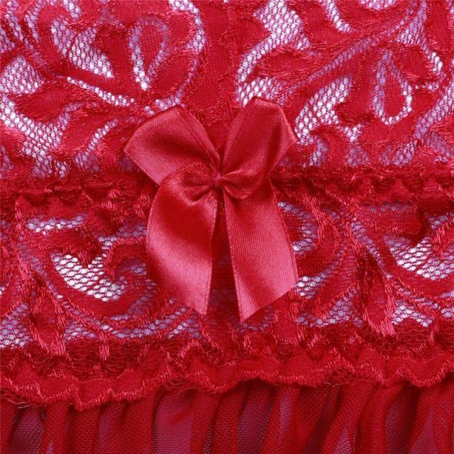 Women’s Enchanting Lace Halter Babydoll Lingerie Lace Dresses Party Dresses cb5feb1b7314637725a2e7: black|Red