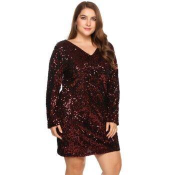 Women’s Plus Size Sequined Bodycon Cocktail Dress Lace Dresses cb5feb1b7314637725a2e7: black|Blue|Green|Red