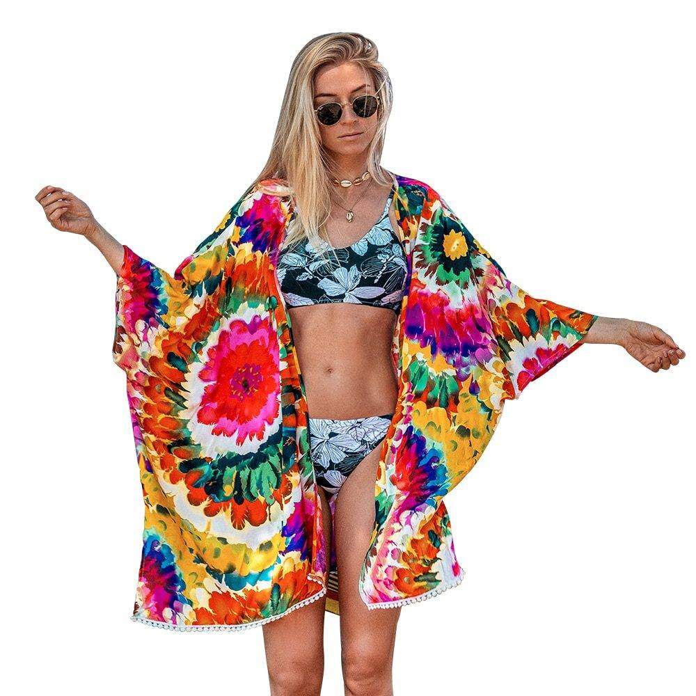 Floral Multicolored Bikini Cover Up for Women